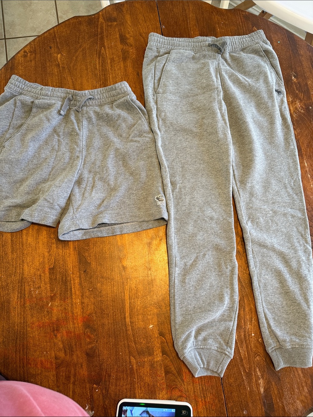 abercrombie kids Gray Sweat Shorts and Joggers Set